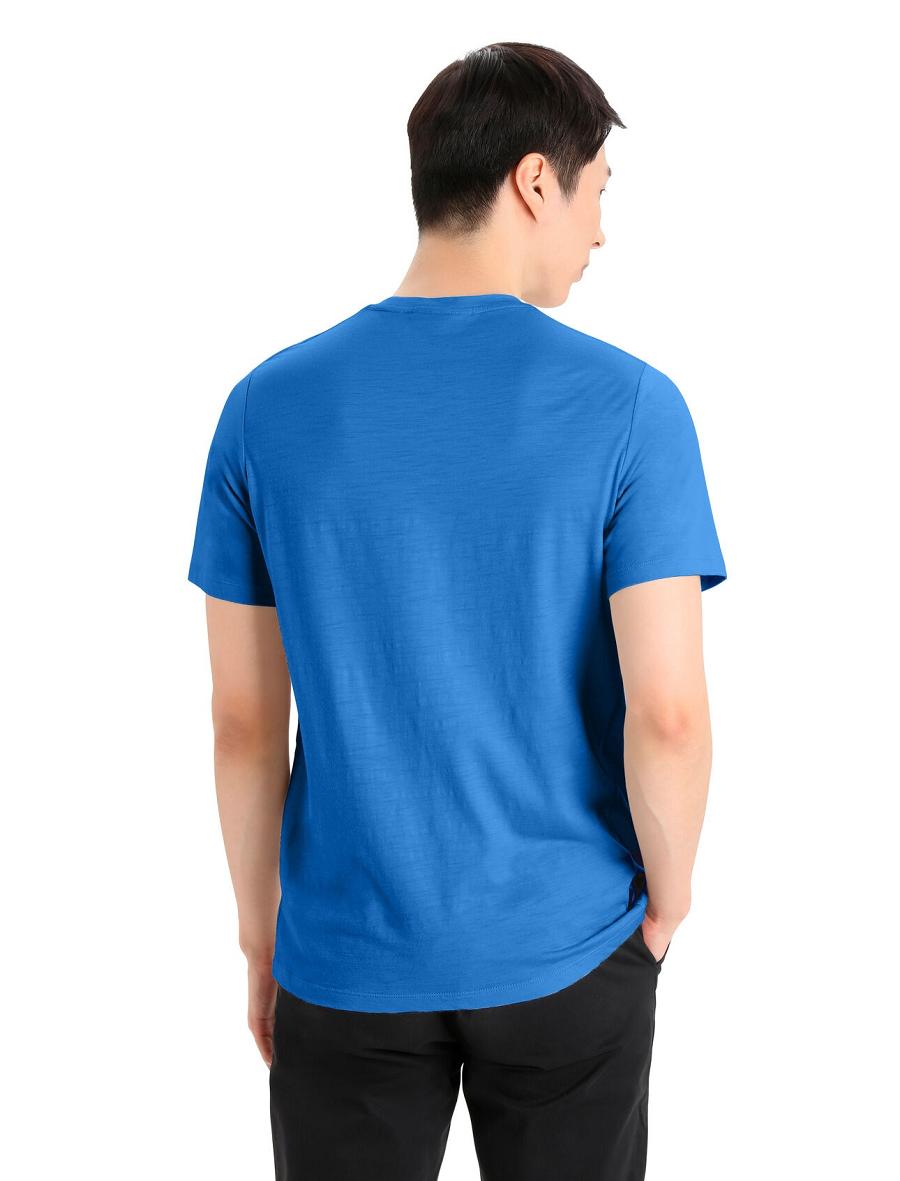 Koszulki Icebreaker Merino Tech Lite II Krótkie Sleeve Tee Męskie Niebieskie | PL 1785FDNM